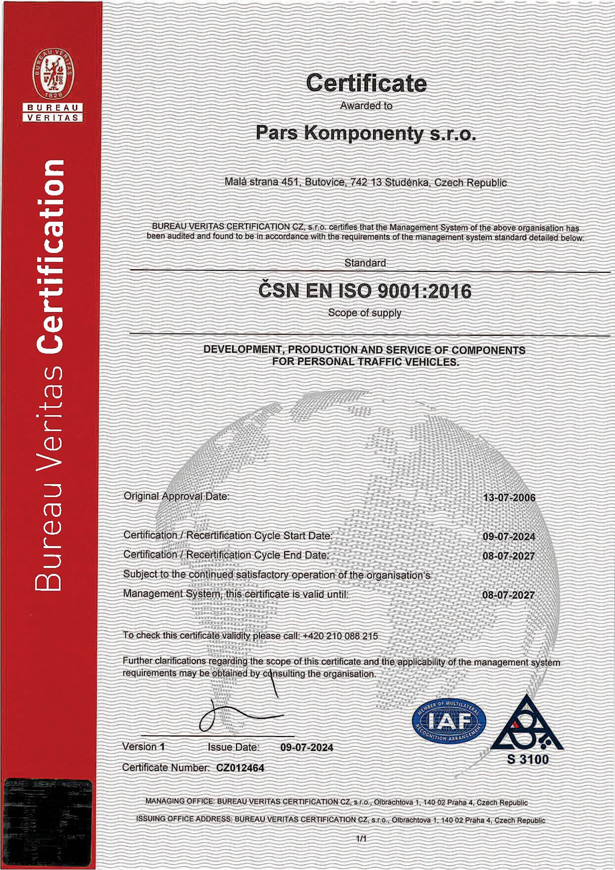 EN ISO 9001 CZ